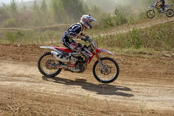 Arsenyev Russie Août Cavalier Participe Ronde Championnat Russie Motocross 2014 — Photo