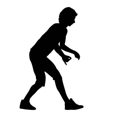 Beyaz arka planda dans eden siyah siluetler..