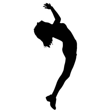 Beyaz arka planda dans eden siyah siluetler..