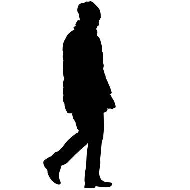 Beyaz arka planda yürüyen bir kızın silüeti..