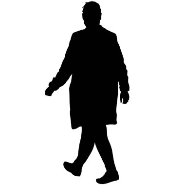 Beyaz arka planda yürüyen bir kızın silüeti..