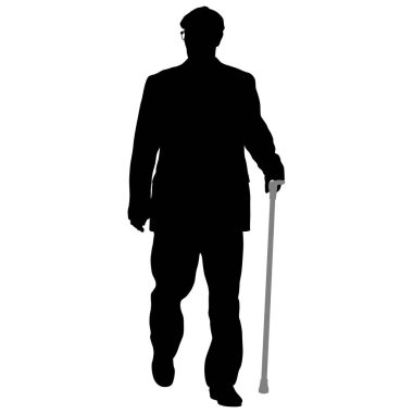 Beyaz arkaplanda engelli insanların silueti.