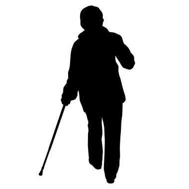 Beyaz arkaplanda engelli insanların silueti.