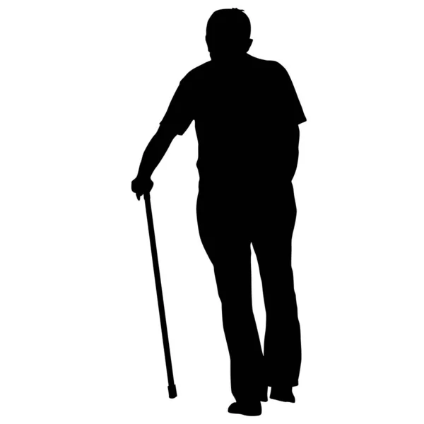 Silhouette Persone Disabili Sfondo Bianco — Vettoriale Stock