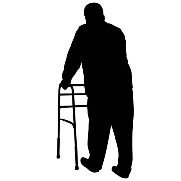 Silueta Personas Con Discapacidad Sobre Fondo Blanco — Archivo Imágenes Vectoriales