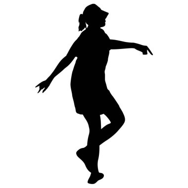 Beyaz arka planda dans eden siyah siluetler..