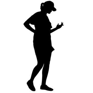 Beyaz arka planda dans eden siyah siluetler..