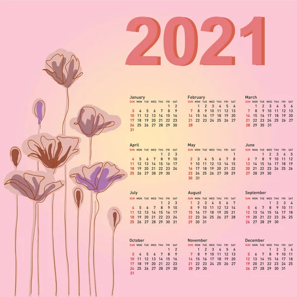 2021 아름다운 주일은 일요일에 — 스톡 벡터