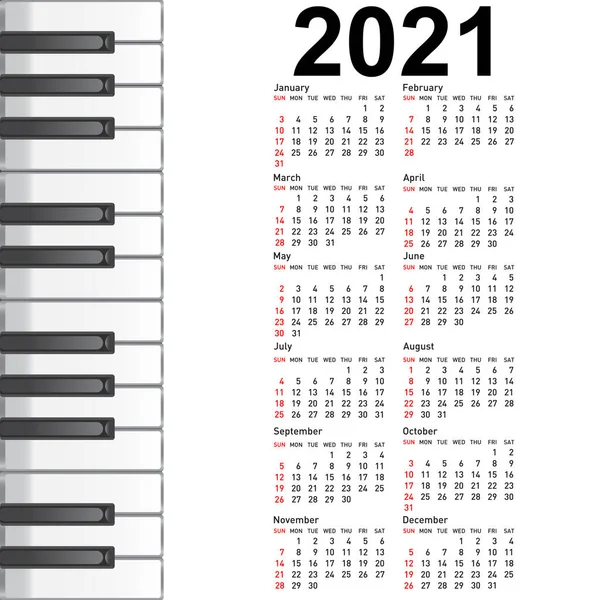 2021 피아노 — 스톡 벡터
