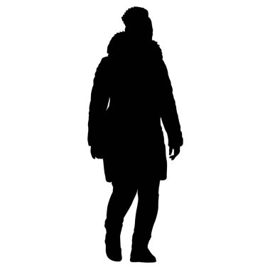 Beyaz arka planda yürüyen bir kızın silüeti..