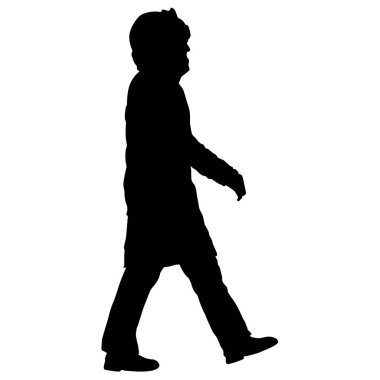 Beyaz arka planda yürüyen bir kızın silüeti..