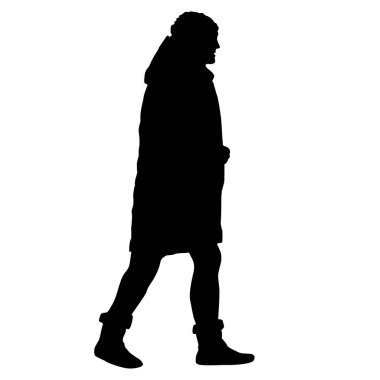 Beyaz arka planda yürüyen bir kızın silüeti..