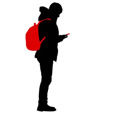 Beyaz arka planda yürüyen bir kızın silüeti..