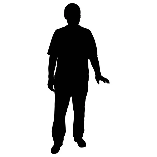 Silhouette Uomo Che Cammina Uno Sfondo Bianco — Vettoriale Stock