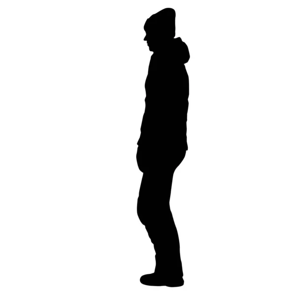 白い背景に歩いている少女のシルエット — ストックベクタ