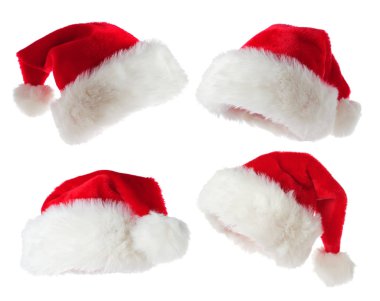 Noel Baba şapkaları kümesi