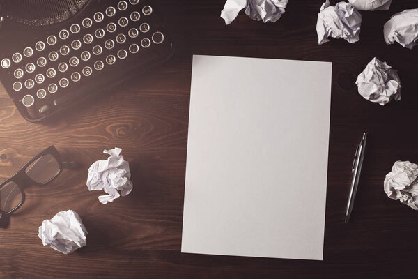 Retro writer or journalist desk
