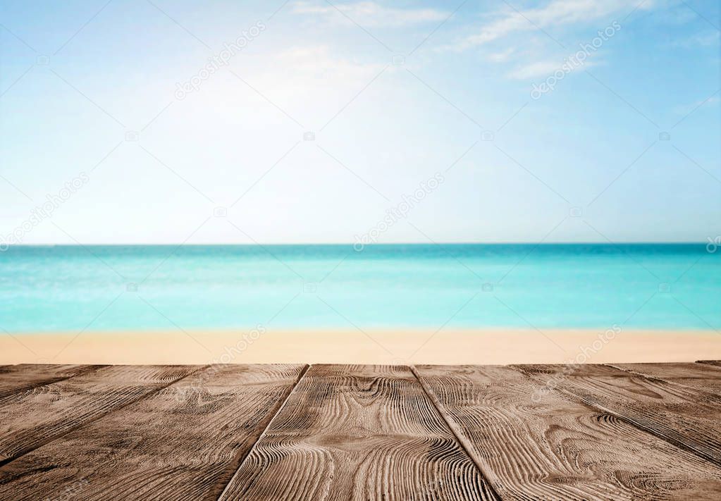 Empty wooden pier over the ocean