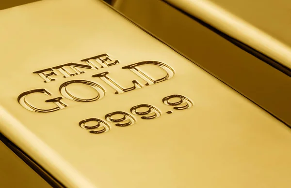 Primer plano de barras de oro — Foto de Stock
