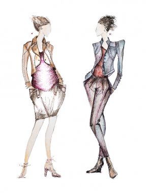 Moda Tasarımcısı çizimler