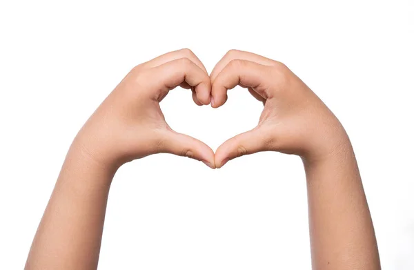 Gyermek kezét formig szív alakú — Stock Fotó
