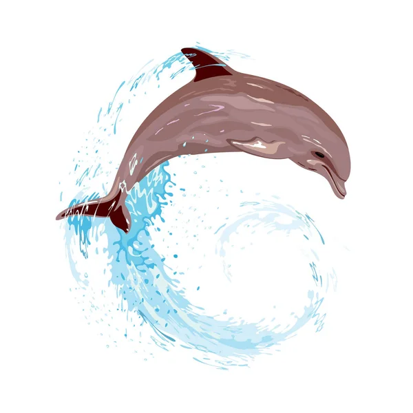 Δελφινιών άλματος από το νερό — Διανυσματικό Αρχείο