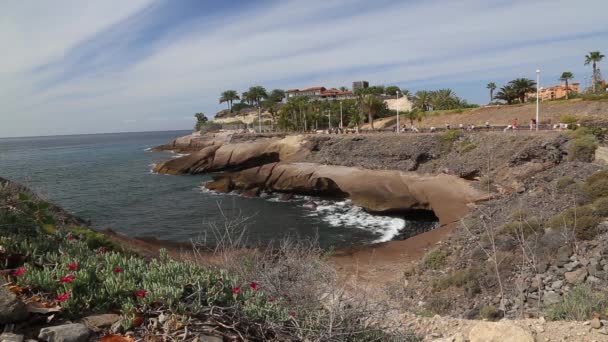 Tenerife playa costa Océano Atlántico Las Americas video — Vídeos de Stock