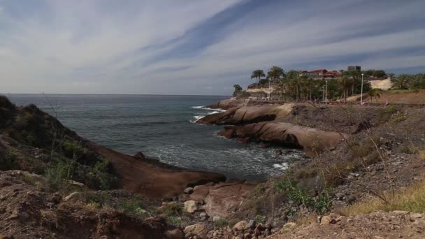 Tenerife playa costa Océano Atlántico Las Americas video — Vídeo de stock