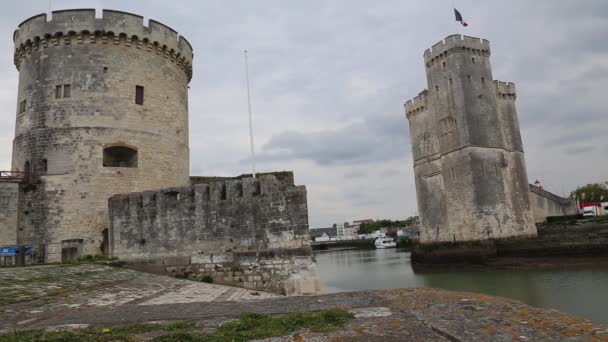 La Rochele Francia ciudad Harbor — Vídeo de stock