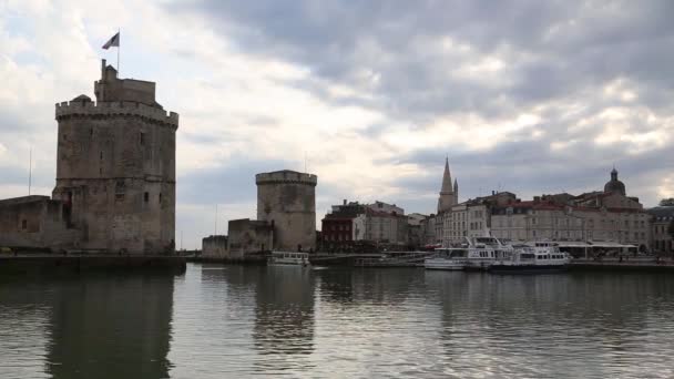 La Rochele Frankrijk stad Harbor — Stockvideo