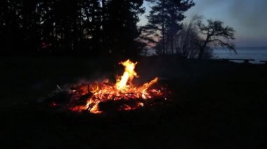 kamp ateşi pagan tatil Letonya yaz gecesi Ligo