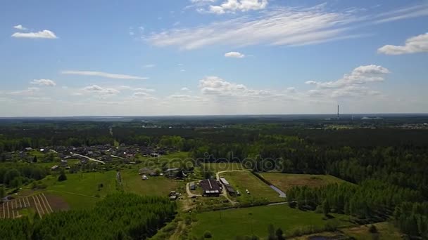 Вид з повітря на сільську місцевість, вид зверху на дрон — стокове відео