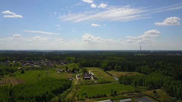 Vista aerea della campagna, drone vista dall'alto — Video Stock