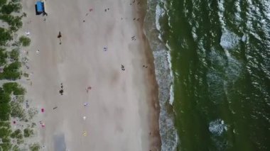 Palanga Lietuva Baltık Denizi deniz hava dron üst görüntülemek 4 k Uhd video Litvanya