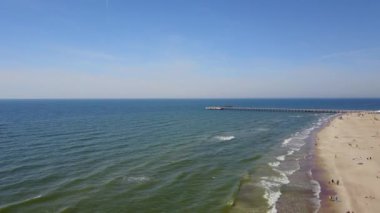 Palanga Lietuva Baltık Denizi deniz hava dron üst görüntülemek 4 k Uhd video Litvanya