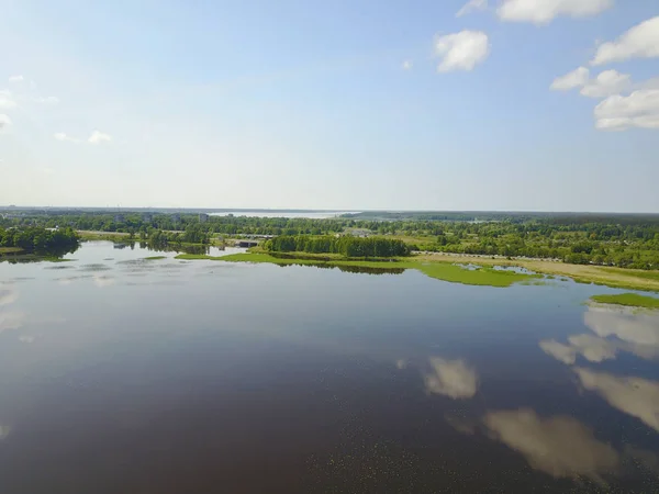 Lago di Riga Aereo drone vista dall'alto Lettonia — Foto Stock