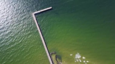 Palanga Lietuva Baltık Denizi deniz hava dron üst görüntülemek 4 k Uhd video Litvanya
