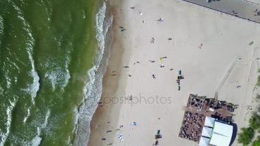 Palanga Lietuva Baltık Denizi deniz hava dron üst görüntülemek 4 k Uhd video Litvanya