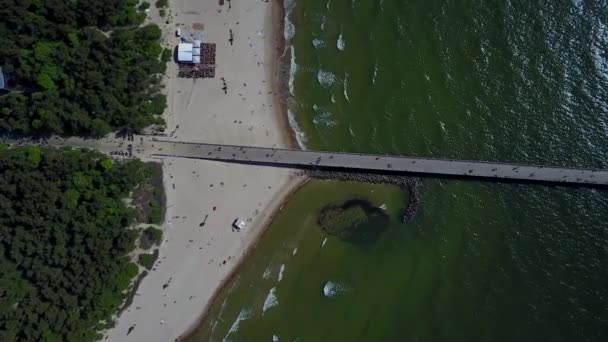 Palanga Lietuva Βαλτική θάλασσα παραθαλάσσιο εναέρια κηφήνας κορυφή Δείτε 4 k Uhd βίντεο Λιθουανία — Αρχείο Βίντεο