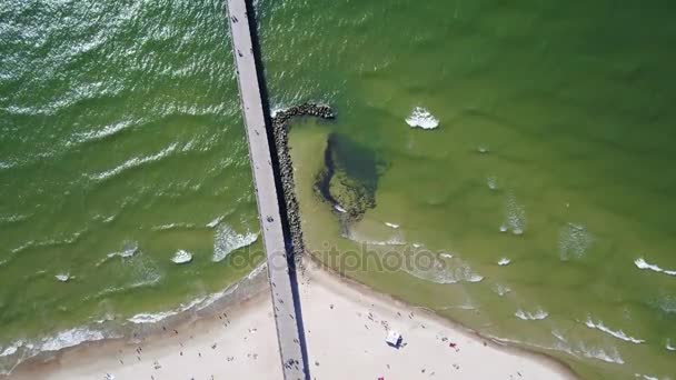 Palanga Lietuva Mar Baltico Mare Aereo drone vista dall'alto 4K UHD video Lituania — Video Stock