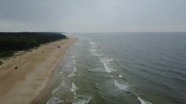 Palanga Lietuva Baltık Denizi deniz hava dron üst görüntülemek 4 k Uhd video Litvanya