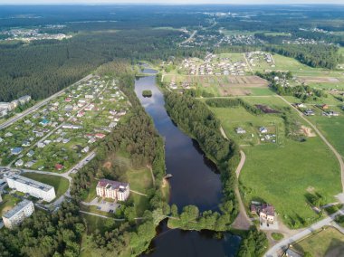 kırsal günbatımı hava görünümünü alacakaranlık akşam, robot Üstten Görünüm