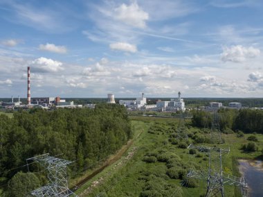 Riga Tec -2 elektrik santrali dron üstten görünüm havadan görünümü