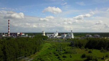 Riga Tec -2 elektrik santrali dron üstten görünüm 4 k Uhd video havadan görünümü
