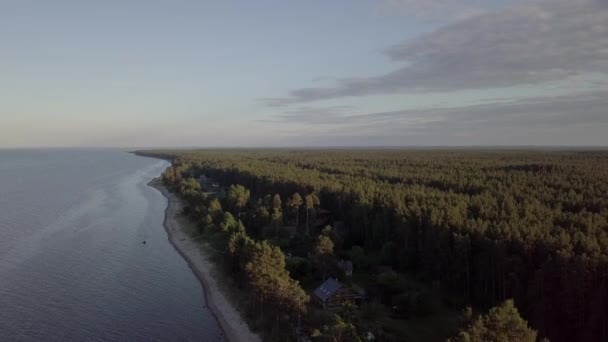 Engure Lettonia Veduta aerea della campagna drone vista dall'alto 4K UHD video — Video Stock