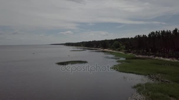 Engure Lettonia Veduta aerea della campagna drone vista dall'alto 4K UHD video — Video Stock