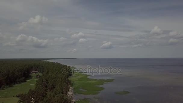 Engure Lettonie Vue aérienne de la campagne drone vue du dessus 4K UHD vidéo — Video