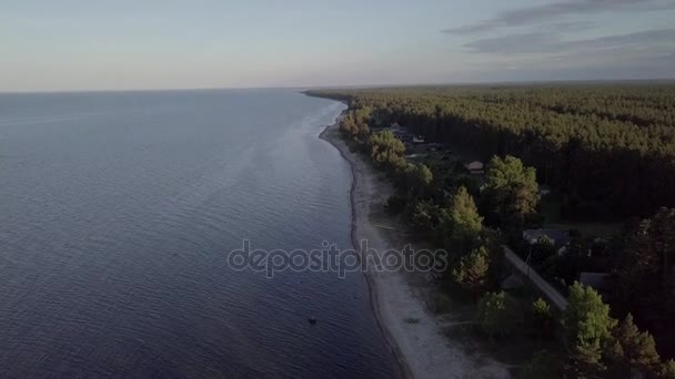 Engure Lettonie Vue aérienne de la campagne drone vue du dessus 4K UHD vidéo — Video