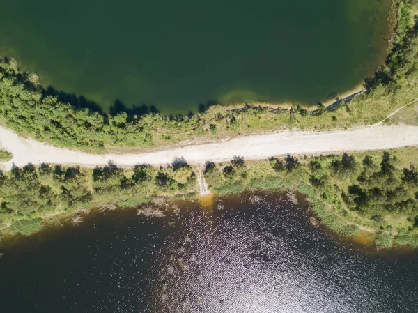 Lago Sauriesi Avión teledirigido vista superior Letonia —  Fotos de Stock