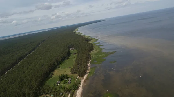 Engure Lettország légi felvétel a vidék drone felülnézet — Stock Fotó